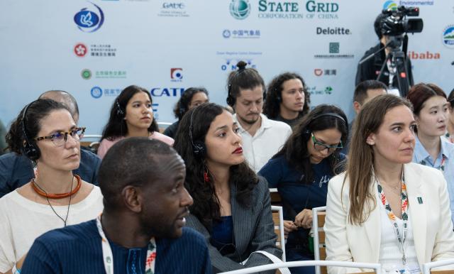 (251114) -- BELEM(BRAZIL), Nov. 14, 2025 (Xinhua) -- A high-level side event on innovation and green development is held during the COP30 to share expertise and experience in green transition in Belem, Brazil, Nov. 12, 2025. Representatives from UN agencies, international organizations, governments, and financial and research institutions attended the event. (Xinhua/Wang Tiancong)