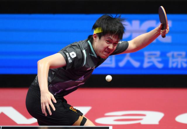 (251116) -- MACAO, Nov. 16, 2025 (Xinhua) -- Wang Chuqin competes during the men's singles bronze medal match of table tennis between Wang Chuqin of Beijing and Yuan Licen of Liaoning at China's 15th National Games in Macao, south China, Nov. 16, 2025. (Xinhua/Cheong Kam Ka)