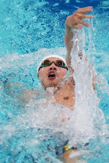 (251117) -- SHENZHEN, Nov. 17, 2025 (Xinhua) -- Wang Shun of Zhejiang competes during the men's 400m individual medley final of swimming at China's 15th National Games in Shenzhen, south China's Guangdong Province, Nov. 17, 2025. (Xinhua/Xia Yifang)