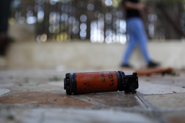(251121) -- HEBRON, Nov. 21, 2025 (Xinhua) -- A tear gas canister is seen near a house following an Israeli military operation in the town of Beit Ummar, north of Hebron in the West Bank on Nov. 20, 2025. (Photo by Mamoun Wazwaz/Xinhua)