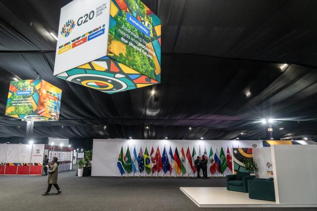 (251121) -- JOHANNESBURG, Nov. 21, 2025 (Xinhua) -- This photo taken on Nov. 17, 2025 shows a scene of the venue for the 20th Group of 20 (G20) Summit in Johannesburg, South Africa. The 20th Group of 20 (G20) Summit will be held in Johannesburg from Nov. 22 to 23. (Photo by Shiraaz Mohamed/Xinhua)