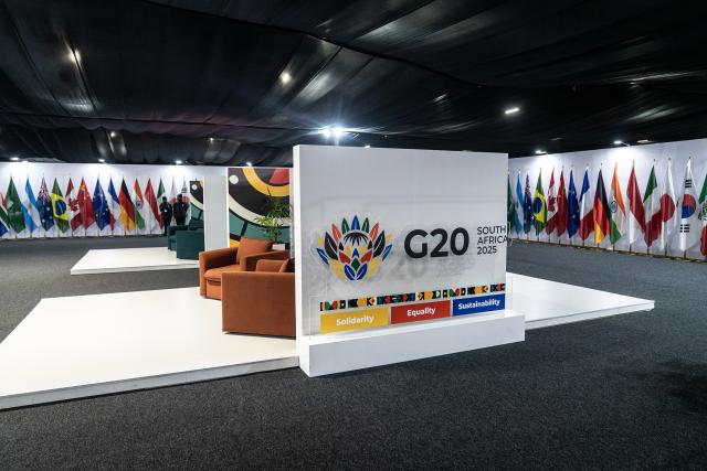 (251121) -- JOHANNESBURG, Nov. 21, 2025 (Xinhua) -- This photo taken on Nov. 17, 2025 shows a scene of the venue for the 20th Group of 20 (G20) Summit in Johannesburg, South Africa. The 20th Group of 20 (G20) Summit will be held in Johannesburg from Nov. 22 to 23. (Photo by Shiraaz Mohamed/Xinhua)