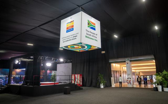 (251121) -- JOHANNESBURG, Nov. 21, 2025 (Xinhua) -- This photo taken on Nov. 17, 2025 shows a scene of the venue for the 20th Group of 20 (G20) Summit in Johannesburg, South Africa. The 20th Group of 20 (G20) Summit will be held in Johannesburg from Nov. 22 to 23. (Photo by Shiraaz Mohamed/Xinhua)