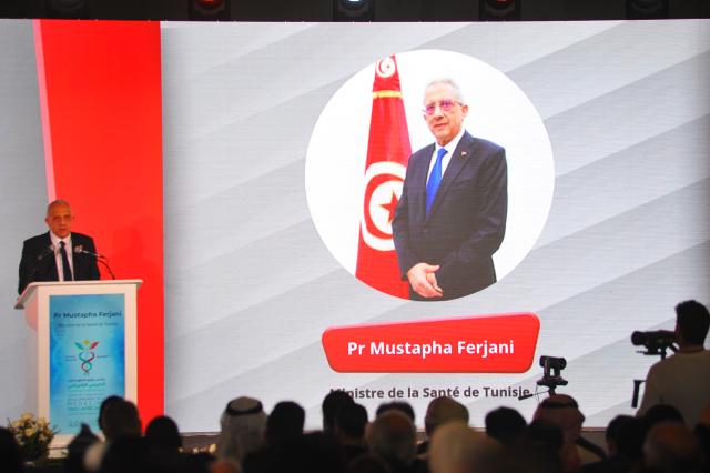 (251122) -- TUNIS, Nov. 22, 2025 (Xinhua) -- Tunisian Health Minister Mustapha Ferjani addresses the first Tunis Forum on the Development of Sino-African Medicine in Tunis, Tunisia, Nov. 21, 2025. The forum opened on Friday in the Tunisian capital, bringing together officials, medical experts, and business representatives from China and across Africa.
   Co-organized by the Tunisian Health Ministry and China's National Health Commission, the two-day forum aims to strengthen public health cooperation and deepen medical exchanges between China and African countries. (Photo by Adel Ezzine/Xinhua)