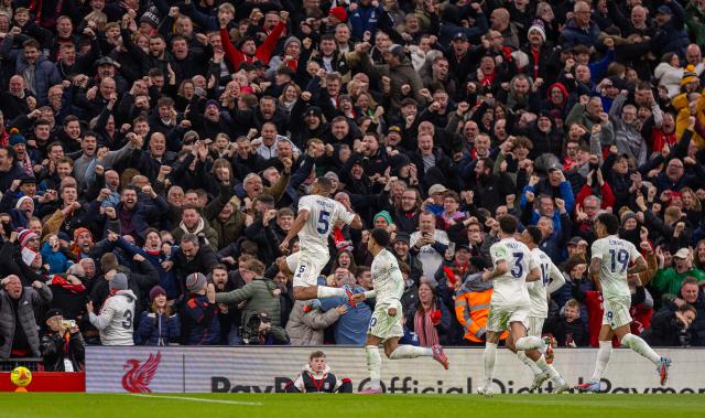(251123) -- LONDON, Nov. 23, 2025 (Xinhua) -- Nottingham Forest's Murillo celebrates after scoring the opening goal during the English Premier League match between Liverpool FC and Nottingham Forest FC in Liverpool, Britain, on Nov. 22, 2025. (Xinhua)
FOR EDITORIAL USE ONLY. NOT FOR SALE FOR MARKETING OR ADVERTISING CAMPAIGNS. NO USE WITH UNAUTHORIZED AUDIO, VIDEO, DATA, FIXTURE LISTS, CLUB/LEAGUE LOGOS OR "LIVE" SERVICES. ONLINE IN-MATCH USE LIMITED TO 45 IMAGES, NO VIDEO EMULATION. NO USE IN BETTING, GAMES OR SINGLE CLUB/LEAGUE/PLAYER PUBLICATIONS.