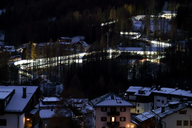 (251123) -- CORTINA D'AMPEZZO, Nov. 23, 2025 (Xinhua) -- This photo taken on Nov. 22, 2025 shows the Cortina Sliding Center in Cortina D'Ampezzo, Italy. Located in Italy's northern region of Veneto, Cortina d'Ampezzo is famed for its beauty, ski resort and sporting legacy, beginning with the 1956 Olympic Winter Games and carrying through to Milan-Cortina 2026. (Xinhua/Li Jing)