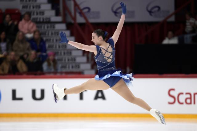 (251123) -- HELSINKI, Nov. 23, 2025 (Xinhua) -- Selma Valitalo of Finland competes during the women's free skating at the ISU Grand Prix of Figure Skating event Finlandia Trophy 2025 in Helsinki, Finland, Nov. 22, 2025. (Photo by Matti Matikainen/Xinhua)