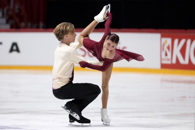 (251123) -- HELSINKI, Nov. 23, 2025 (Xinhua) -- Diana Davis (R)/Gleb Smolkin of Georgia compete during the ice dance free dance at the ISU Grand Prix of Figure Skating event Finlandia Trophy 2025 in Helsinki, Finland, Nov. 22, 2025. (Photo by Matti Matikainen/Xinhua)