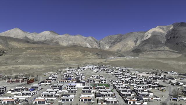 (251123) -- XIGAZE, Nov. 23, 2025 (Xinhua) -- A drone photo taken on Nov. 19, 2025 shows houses in Zimgag Village of Chamco Township in Dingri County, Xigaze City, southwest China's Xizang Autonomous Region. In early January, a 6.8-magnitude earthquake struck Dingri County in the city of Xigaze, leveling thousands of houses. 
   Ten months after the earthquake, more than 32,500 destroyed or damaged houses have been restored and handed over to affected residents, according to the authorities of Xigaze City. 
   In less than three days after the earthquake, Xizang rolled out a post-disaster reconstruction plan and kicked off the preliminary work, which included field survey, housing design and debris clearance.
   The restoration work covered 486 villages in seven counties, resulting in the reconstruction of more than 22,000 houses and the reinforcement of an additional 10,500 homes. The first batch of quake-affected residents have moved into new homes in August. (Xinhua/Ding Hongfa)