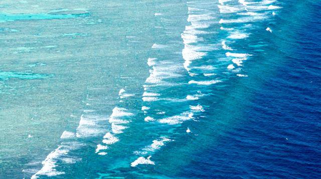(251124) -- SOUTH CHINA SEA, Nov. 24, 2025 (Xinhua) -- An aerial drone photo taken on Nov. 14, 2025 shows sea waves at China's Huangyan Dao in the South China Sea. Huangyan Dao is part of China's Zhongsha Qundao with diverse natural ecosystem. (Xinhua/Bei He)