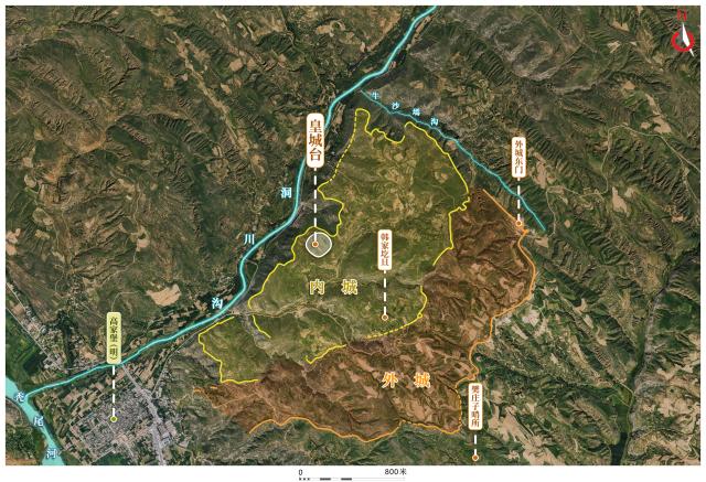 (251127) -- BEIJING, Nov. 27, 2025 (Xinhua) -- This image shows a structural diagram of the city walls at the Shimao ruins in Yulin, northwest China's Shaanxi Province. TO GO WITH "China Focus: Ancient DNA reveals kinship, social structure of China's prehistoric Shimao city" (National Cultural Heritage Administration/Handout via Xinhua)