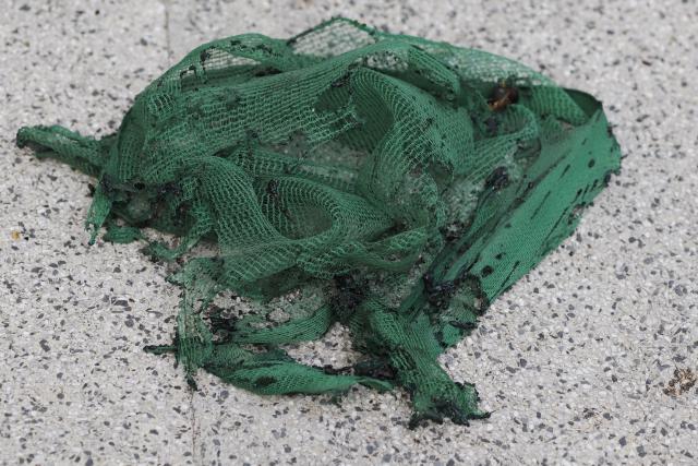 (251201) -- HONG KONG, Dec. 1, 2025 (Xinhua) -- This photo taken on Nov. 27, 2025 shows pieces of mesh sheets in Wang Fuk Court after a fire broke out here in Tai Po, Hong Kong, south China. The Hong Kong Police Force had arrested 13 people for suspected manslaughter over the major fire at the residential complex Wang Fuk Court, local authorities said at a press briefing on Monday.
The police investigation is still ongoing, and there could be more arrests.
   Seven of 20 samples of construction mesh collected from the complex failed to meet fire-proof standards, authorities said.
   These pieces of mesh sheets, coupled with highly flammable polyurethane foam, might have caused the rapid spread of the fire, according to local authorities. (Photo by Wang Shen/Xinhua)