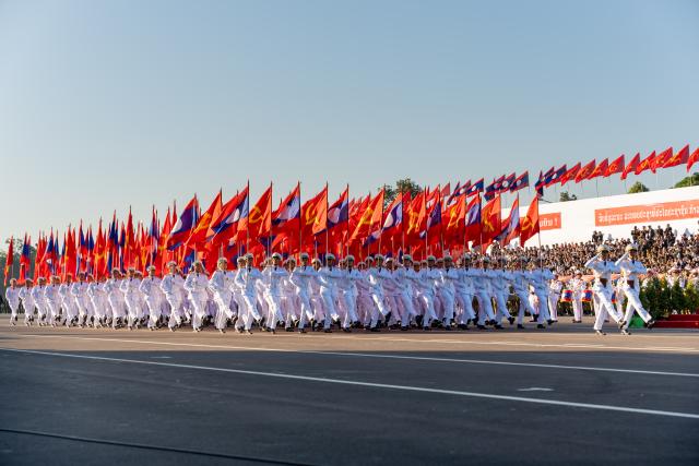 (251202) -- VIENTIANE, Dec. 2, 2025 (Xinhua) -- This photo taken on Dec. 2, 2025 shows a scene during the celebration for the 50th anniversary of the founding of the Lao People's Democratic Republic in Vientiane, Laos. Laos is alive with celebrations honoring five decades of steady national growth as the country marks the 50th anniversary of the founding of the Lao People's Democratic Republic on Tuesday.
  The 50th anniversary celebrations began Tuesday morning with a grand parade, broadcast live on television, as residents across the country joined the festivities. (Photo by Kaikeo Saiyasane/Xinhua)