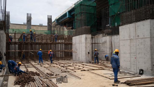 (251203) -- Maputo, Dec. 3, 2025 (Xinhua) -- This photo shows the construction site of a new rotary car dumper at the coal terminal of the old Nacala Port in Nacala City, Mozambique, Nov. 22, 2025. TO GO WITH "Feature: Chinese company drives upgrade of Mozambique's Nacala corridor" (Xinhua/Liu Jie)