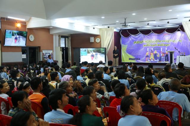 (251203) -- YANGON, Dec. 3, 2025 (Xinhua) -- Participants attend a ceremony to mark the International Day of Persons with Disabilities in Yangon, Myanmar, Dec. 2, 2025. TO GO WITH "Feature: I am capable: voices of persons with disabilities in Myanmar" (Xinhua/Myo Kyaw Soe)