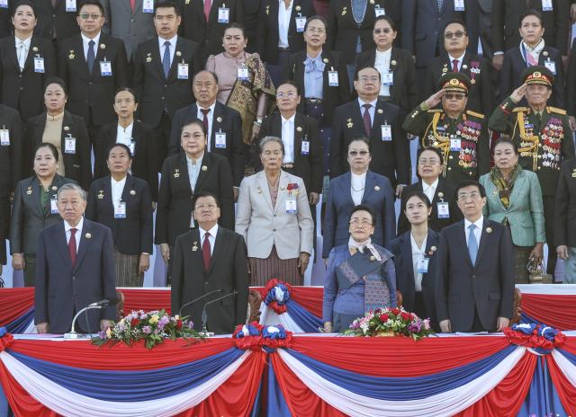 (251203) -- VIENTIANE, Dec. 3, 2025 (Xinhua) -- Wang Huning, a member of the Standing Committee of the Political Bureau of the Communist Party of China (CPC) Central Committee and chairman of the National Committee of the Chinese People's Political Consultative Conference (CPPCC), attends the Lao National Day rally and military parade marking the 50th anniversary of the founding of the Lao People's Democratic Republic in Vientiane, Laos, Dec. 2, 2025. Wang led a Chinese party and government delegation on an official visit to Laos from Dec. 1 to 3, and attended celebrations marking the 50th anniversary of the founding of the Lao People's Democratic Republic.
Wang and his delegation arrived here at the invitation of the Lao People's Revolutionary Party (LPRP) Central Committee and the Lao government. (Xinhua/Yao Dawei)