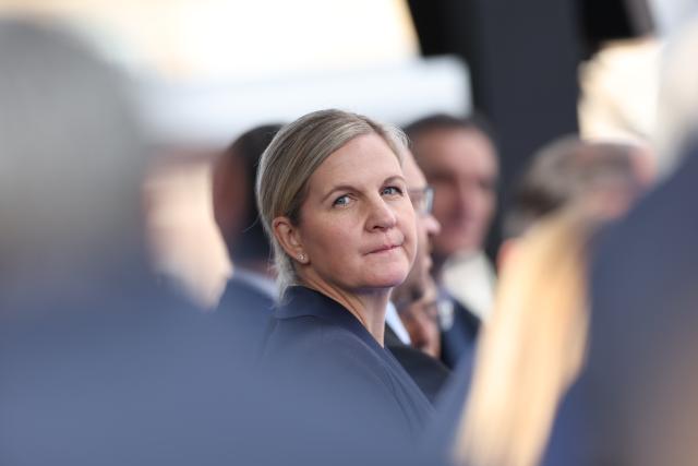 (251205) -- ROME, Dec. 5, 2025 (Xinhua) -- International Olympic Committee President Kirsty Coventry is seen during the cauldron lighting ceremony of the 2026 Milan-Cortina Olympic Winter Games at the Quirinale Palace in Rome, Italy, Dec. 5, 2025. (Xinhua/Li Jing)