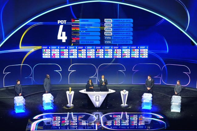 (251206) -- WASHINGTON D.C., Dec. 6, 2025 (Xinhua) -- Photo taken on Dec. 5, 2025 shows the general view of the stage during the FIFA World Cup 2026 Final Draw at the Kennedy Center in Washington D.C., the United States. (Xinhua/Wu Xiaoling)