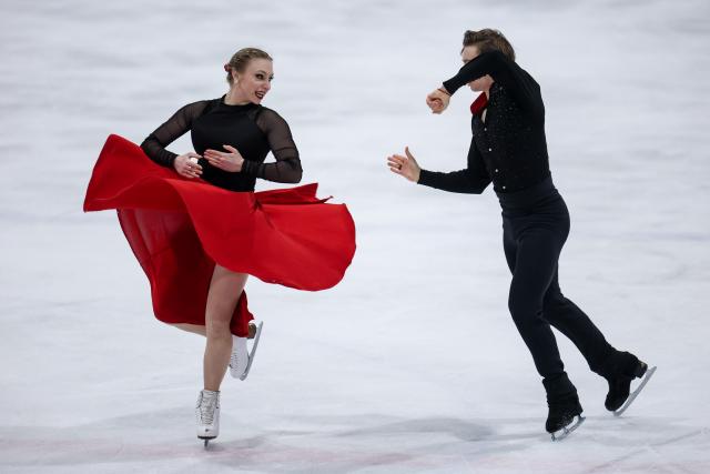 (251206) -- ZAGREB-, Dec. 6, 2025 (Xinhua) -- Katerina Mrazkova(L)/Daniel Mrazek of the Czech Republic compete in the Ice Dance Free Dance Final on Day 2 of the 2025 ISU Figure Skating CS Golden Spin of Zagreb in Zagreb, Croatia, on Dec. 5, 2025. (Photo by Igor Kralj/PIXSELL via Xinhua)