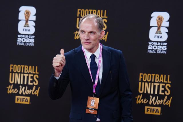 (251206) --  WASHINGTON D.C., Dec. 6, 2025 (Xinhua) -- England's head coach Thomas Tuchel arrives on the red carpet ahead of the FIFA World Cup 2026 Final Draw at the Kennedy Center in Washington D.C., the United States, Dec. 5, 2025. (Xinhua/Jia Haocheng)