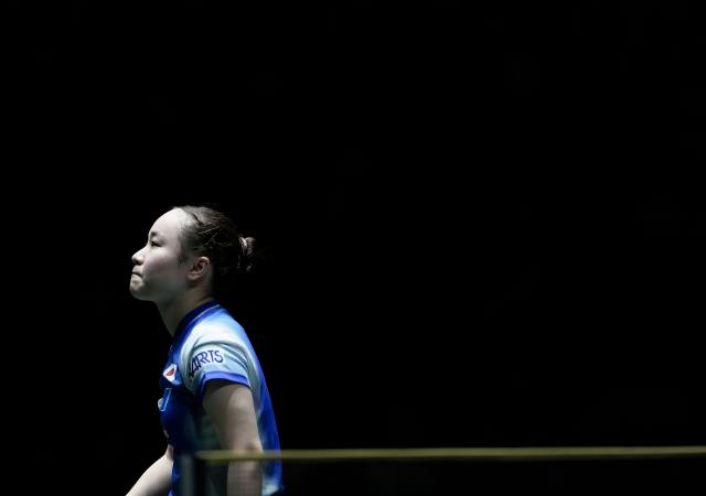 (251206) -- CHENGDU, Dec. 6, 2025 (Xinhua) -- Ito Mima of Japan reacts during the women's singles match against Wang Manyu of China during the stage 2 group match between China and Japan at the ITTF Mixed Team World Cup 2025 in Chengdu, southwest China's Sichuan Province, Dec. 6, 2025. (Xinhua/Wang Ying)