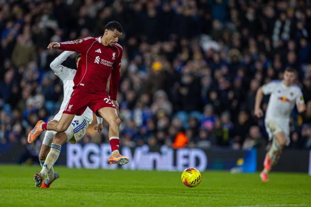 (251207) --  LEEDS, Dec. 7, 2025 (Xinhua) -- Liverpool's Hugo Ekitike competes during the English Premier League match between Leeds United and Liverpool in Leeds, Britain, on Dec. 6, 2025. (Xinhua)
FOR EDITORIAL USE ONLY. NOT FOR SALE FOR MARKETING OR ADVERTISING CAMPAIGNS. NO USE WITH UNAUTHORIZED AUDIO, VIDEO, DATA, FIXTURE LISTS, CLUB/LEAGUE LOGOS OR "LIVE" SERVICES. ONLINE IN-MATCH USE LIMITED TO 45 IMAGES, NO VIDEO EMULATION. NO USE IN BETTING, GAMES OR SINGLE CLUB/LEAGUE/PLAYER PUBLICATIONS.