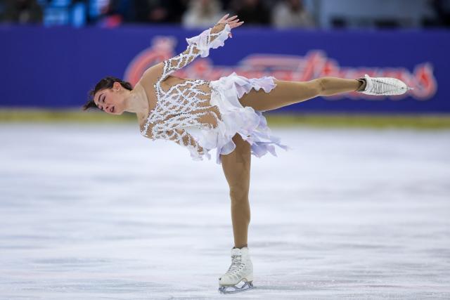 (251207) -- ZAGREB, Dec. 7, 2025 (Xinhua) -- Ava Marie Ziegler of the United States competes in the women's free skating of the 2025 ISU Figure Skating CS Golden Spin of Zagreb in Zagreb, Croatia, on Dec. 6, 2025. (Photo by Igor Kralj/PIXSELL via Xinhua)