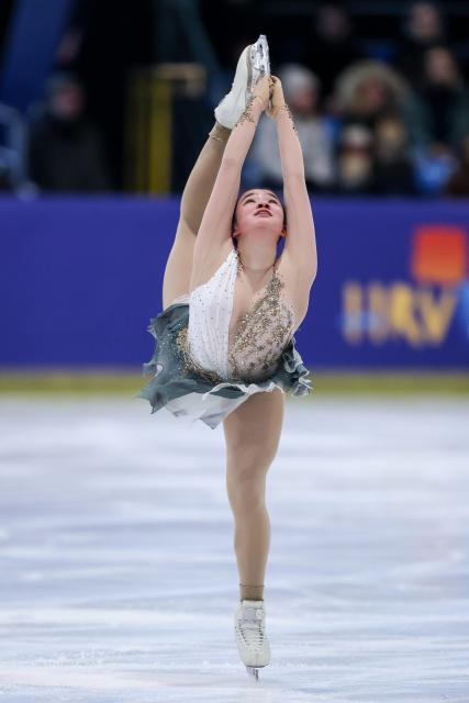 (251207) -- ZAGREB, Dec. 7, 2025 (Xinhua) -- Elyce Lin-Gracey of the United States competes in the women's free skating of the 2025 ISU Figure Skating CS Golden Spin of Zagreb in Zagreb, Croatia, on Dec. 6, 2025. (Photo by Igor Kralj/PIXSELL via Xinhua)