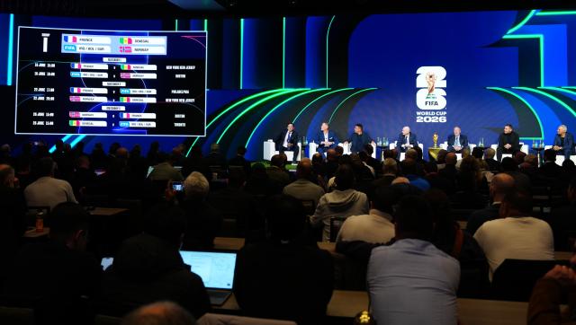 (251207) -- WASHINGTON, D.C., Dec. 7, 2025 (Xinhua) -- Photo taken on Dec. 6, 2025 shows the general view of the unveiling of the match schedule for the FIFA  World Cup 2026 in Washington, D.C., the United States, on Dec. 6, 2025. (Xinhua/Jia Haocheng)