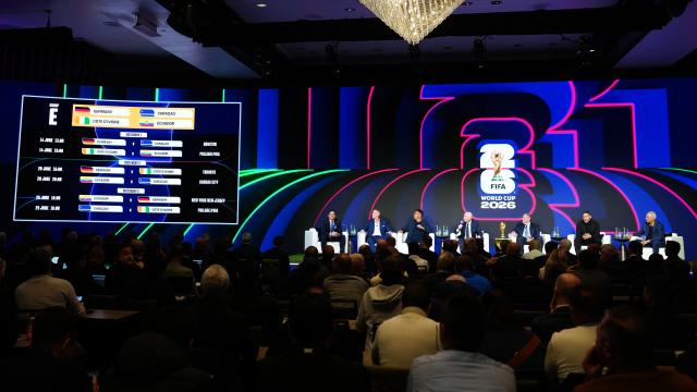 (251207) -- WASHINGTON, D.C., Dec. 7, 2025 (Xinhua) -- Photo taken on Dec. 6, 2025 shows the general view of the unveiling of the match schedule for the FIFA  World Cup 2026 in Washington, D.C., the United States, on Dec. 6, 2025. (Xinhua/Jia Haocheng)