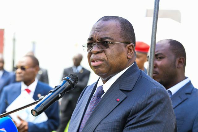 (251209) -- YAOUNDE, Dec. 9, 2025 (Xinhua) -- Cameroonian Minister of Finance Louis Paul Motaze delivers a speech during the foundation stone-laying ceremony for the headquarters of Cameroon's General Directorate of Customs in Yaounde, Cameroon's capital, on Dec. 9, 2025. Cameroonian authorities on Tuesday laid the foundation stone for the construction of the headquarters of Cameroon's General Directorate of Customs.
   The construction contract was awarded to China Machinery Engineering Corporation (CMEC), Cameroonian Minister of Finance Louis Paul Motaze said at the ceremony. (Xinhua/Kepseu)