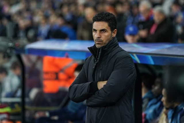 (251211) -- BRUGES, Dec. 11, 2025 (Xinhua) -- Arsenal's head coach Mikel Arteta is seen before the UEFA Champions League football match between Club Brugge and Arsenal in Bruges, Belgium, on Dec. 10, 2025. (Xinhua/Peng Ziyang)