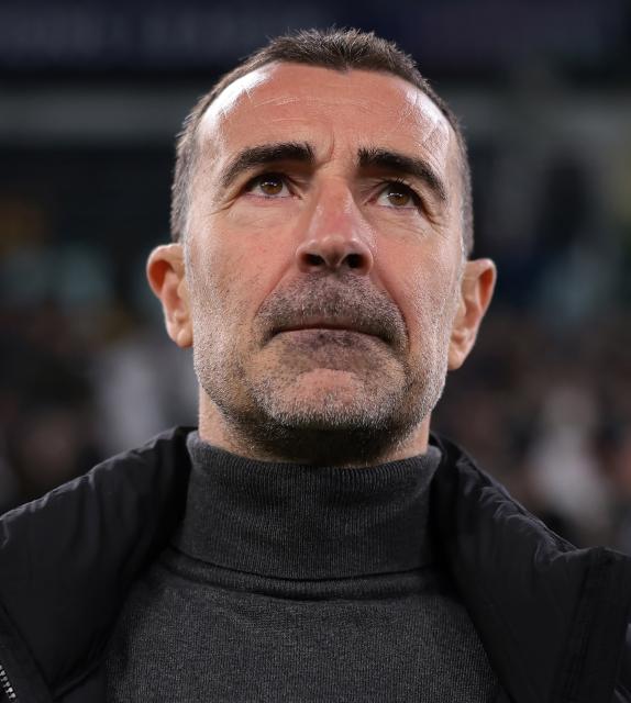 (251211) -- TURIN, Dec. 11, 2025 (Xinhua) -- Pafos's head coach Juan Carlos Carcedo reacts before the UEFA Champions League match between Juventus and Pafos in Turin, Italy, Dec. 10, 2025. (Photo by Alberto Lingria/Xinhua)