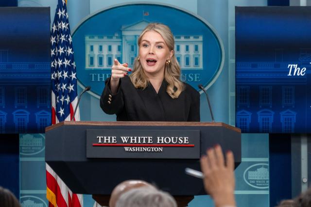 (251211) -- WASHINGTON, Dec. 11, 2025 (Xinhua) -- White House Press Secretary Karoline Leavitt attends a daily press briefing at the White House in Washington, D.C., the United States, on Dec. 11, 2025. Leavitt said Thursday that the United States intends to keep the oil from the tanker the U.S. military seized Wednesday near the coast of oil-rich Venezuela. (Photo by Li Yuanqing/Xinhua)