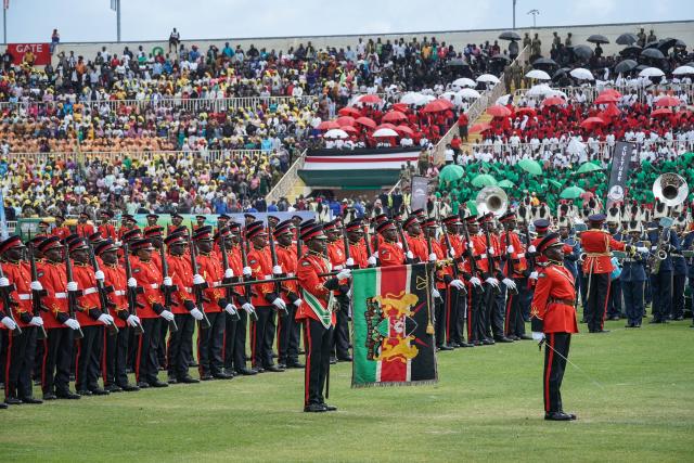 (251213) -- BEIJING, Dec. 13, 2025 (Xinhua) -- Soldiers attend a parade during a celebration for the 62nd anniversary of Kenya's independence in Nairobi, Kenya, Dec. 12, 2025. A celebration marking the 62nd anniversary of Kenya's independence was held at Nyayo Stadium in Nairobi on Friday.
   Kenya's Jamhuri Day or Independence Day, observed on Dec. 12 each year, is one of the most important national holidays in Kenya. Kenya gained independence from Britain on Dec. 12, 1963. (Xinhua/Han Xu)