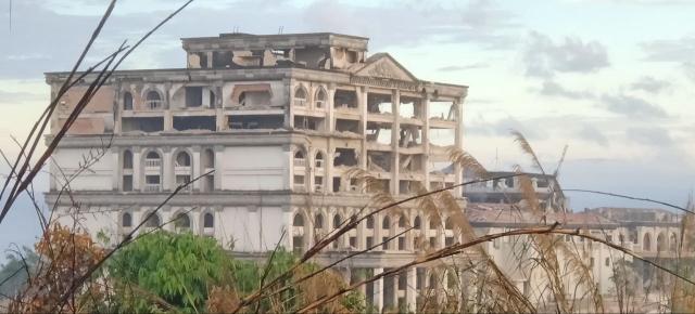 (251213) -- PURSAT, Dec. 13, 2025 (Xinhua) -- A civilian building damaged in airstrikes by Thai military forces is seen in Pursat province, Cambodia, Dec. 13, 2025. The Thai military forces on Saturday morning used two F-16 fighter jets to drop bombs at some locations in Cambodia's Pursat province, the Cambodian defense ministry said in a press release. (Cambodian Defense Ministry/Handout via Xinhua)