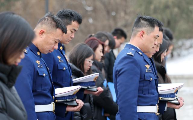 (251213) -- BEIJING, Dec. 13, 2025 (Xinhua) -- A memorial ceremony for the Nanjing Massacre victims is held at the Pingdingshan Massacre Memorial Hall in Fushun, northeast China's Liaoning Province, Dec. 13, 2025. The 12th national memorial day was observed on Saturday across the country to honor about 300,000 victims killed by Japanese troops during the Nanjing Massacre, in a year that marks the 80th anniversary of the end of World War II (WWII). (Xinhua/Li Gang)