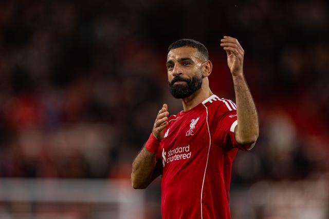 (251214) -- LIVERPOOL, Dec. 14, 2025 (Xinhua) -- Liverpool's Mohamed Salah applauds the supporters after the English Premier League match between Liverpool FC and Brighton & Hove Albion FC in Liverpool, Britain, on Dec. 13, 2025.  
FOR EDITORIAL USE ONLY. NOT FOR SALE FOR MARKETING OR ADVERTISING CAMPAIGNS. NO USE WITH UNAUTHORIZED AUDIO, VIDEO, DATA, FIXTURE LISTS, CLUB/LEAGUE LOGOS OR "LIVE" SERVICES. ONLINE IN-MATCH USE LIMITED TO 45 IMAGES, NO VIDEO EMULATION. NO USE IN BETTING, GAMES OR SINGLE CLUB/LEAGUE/PLAYER PUBLICATIONS. (Xinhua)