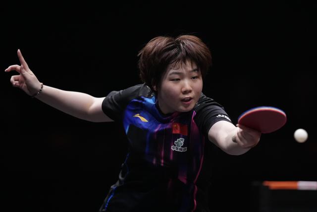 (251214) -- HONG KONG, Dec. 14, 2025 (Xinhua) -- Kuai Man competes during the women's singles final between Wang Manyu of China and Kuai Man of China at the WTT Finals Hong Kong 2025 in Hong Kong, south China, Dec. 14, 2025. (Xinhua/Lui Siu Wai)