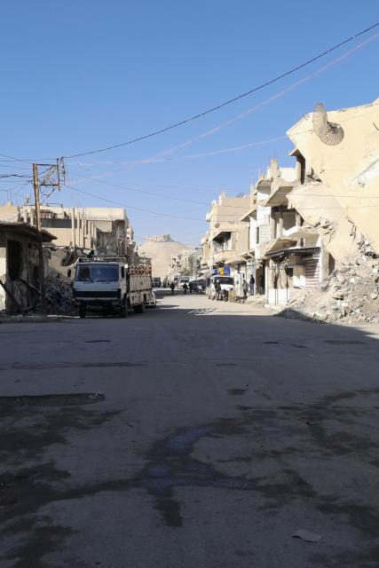 (251215) -- PALMYRA, Dec. 15, 2025 (Xinhua) -- This photo taken on Dec. 14, 2025 shows a street in the city of Palmyra, Homs province, Syria.
  Two Syrian security personnel, two U.S. service members, and one U.S. civilian were killed Saturday in an attack on a joint Syrian-U.S. patrol near the ancient city of Palmyra, Syrian authorities and the U.S. Central Command reported. (Str/Xinhua)