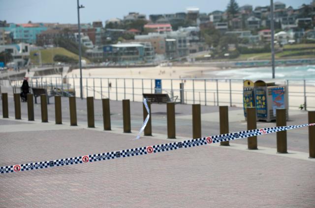 (251215) -- SYDNEY, Dec. 15, 2025 (Xinhua) -- A pedestrian area adjacent to the Bondi Beach is cordoned off in Sydney, Australia, Dec. 15, 2025.
  The death toll from a shooting at Sydney's Bondi Beach on Sunday has risen to 16, with a father and son identified as the attackers, police said Monday.
  The deceased range in age from 10 to 87 years old and includes one of the attackers.
  Another 40 people were being treated in hospital for their injuries as of Monday morning, five of whom were in critical condition. (Xinhua/Ma Ping)