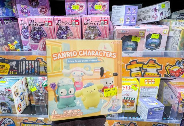 (251219) -- GUANGZHOU, Dec. 19, 2025 (Xinhua) -- This photo shows a Sanrio-themed product made by Guangzhou Moetch Cultural & Creative Co., Ltd. at a Don Don Donki store in Macao, south China, Dec. 14, 2025.
  China is one of the world's largest markets and production bases for trendy toys. "Trendy toys," ranging from blind boxes to IP-themed merchandise, have emerged as a niche but fast-growing segment, reflecting the rise of emotion-driven consumption in the country.
  No longer just a manufacturing hub, China is also emerging as a source of original cultural exports and designed-in-China trendy toys are gaining international popularity. 
  Since 2024, a series of Chinese cultural and creative products have become breakout hits and trending topics online. Some well-known IPs, such as Labubu, Nezha, and Wukong, have raised waves of consumption craze through films, games, and various cultural derivatives.
  The country's designer toy market, valued at roughly 60 billion yuan (about 8.52 billion U.S. dollars) in 2023, is projected to reach 110.1 billion yuan by 2026, with annual growth rate exceeding 20 percent. (Xinhua/Mao Siqian)