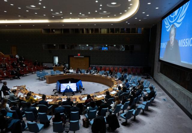 (251219) -- UNITED NATIONS, Dec. 19, 2025 (Xinhua) -- The Security Council holds a meeting on the situation in Libya at the UN headquarters in New York, Dec. 19, 2025. The top UN envoy for Libya said Friday that she intends to present an alternative mechanism as a political roadmap for Libya toward elections, which have been stalled. (Evan Schneider/UN Photo/Handout via Xinhua)