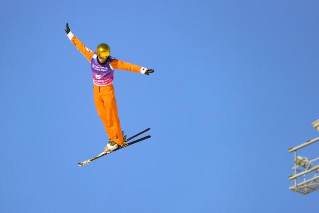 (251221) -- ZHANGJIAKOU, Dec. 21, 2025 (Xinhua) -- Li Tianma of China competes during the men's freeski aerials final of FIS Freeski World Cup 2025 in Zhangjiakou, north China's Hebei Province, Dec. 20, 2025. (Photo by Wu Diansen/Xinhua)