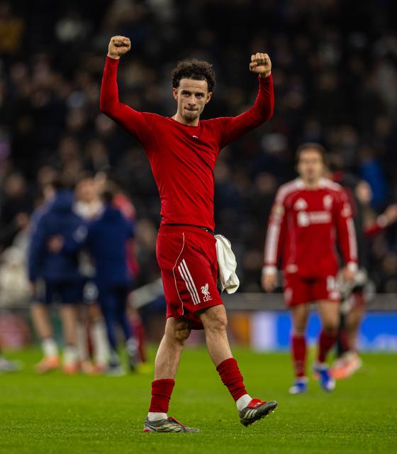 (251221) -- LONDON, Dec. 21, 2025 (Xinhua) -- Liverpool's Curtis Jones celebrates after the English Premier League match between Tottenham Hotspur FC and Liverpool FC at the Tottenham Hotspur Stadium in London, Britain, on Dec. 20, 2025.
FOR EDITORIAL USE ONLY. NOT FOR SALE FOR MARKETING OR ADVERTISING CAMPAIGNS. NO USE WITH UNAUTHORIZED AUDIO, VIDEO, DATA, FIXTURE LISTS, CLUB/LEAGUE LOGOS OR "LIVE" SERVICES. ONLINE IN-MATCH USE LIMITED TO 45 IMAGES, NO VIDEO EMULATION. NO USE IN BETTING, GAMES OR SINGLE CLUB/LEAGUE/PLAYER PUBLICATIONS. (Xinhua)