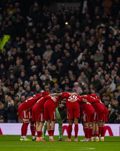 (251221) -- LONDON, Dec. 21, 2025 (Xinhua) -- Liverpool's players cheer up before the English Premier League match between Tottenham Hotspur FC and Liverpool FC at the Tottenham Hotspur Stadium in London, Britain, on Dec. 20, 2025.
FOR EDITORIAL USE ONLY. NOT FOR SALE FOR MARKETING OR ADVERTISING CAMPAIGNS. NO USE WITH UNAUTHORIZED AUDIO, VIDEO, DATA, FIXTURE LISTS, CLUB/LEAGUE LOGOS OR "LIVE" SERVICES. ONLINE IN-MATCH USE LIMITED TO 45 IMAGES, NO VIDEO EMULATION. NO USE IN BETTING, GAMES OR SINGLE CLUB/LEAGUE/PLAYER PUBLICATIONS. (Xinhua)