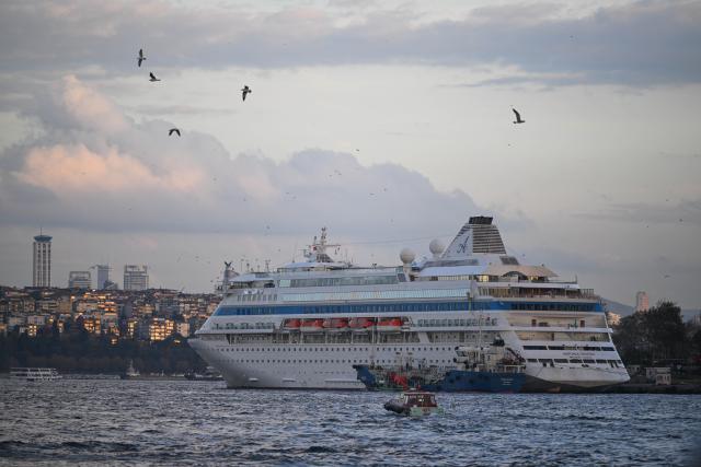 (251222) -- ISTANBUL, Dec. 22, 2025 (Xinhua) -- This file photo taken on Nov. 24, 2025 shows the cruise ship Astoria Grande docked in Istanbul, Türkiye. Foreign tourist arrivals in Türkiye reached 2.8 million in November, highlighting the country's sustained tourism growth, as the total number of foreign visitors reached 50.06 million in the first 11 months of the year, according to statistics released by the Ministry of Culture and Tourism on December 22. (Xinhua/Liu Lei)