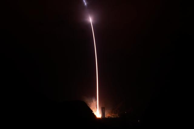 (251227) -- XICHANG, Dec. 27, 2025 (Xinhua) -- A Long March-3B rocket carrying the Fengyun-4 03 satellite blasts off from the Xichang Satellite Launch Center in southwest China's Sichuan Province, Dec. 27, 2025. The satellite has entered its planned orbit. (Photo by Yang Xi/Xinhua)