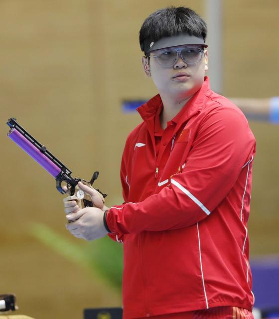 (251227) -- BEIJING, Dec. 27, 2025 (Xinhua) -- As the sporting calendar draws to a close, Xinhua News Agency has selected the top 10 Chinese athletes for 2025.
   8. Hu Kai (male, shooting)
   Hu collected nine gold medals on the international stage in 2025, including sweeping all men's 10m air pistol titles at the ISSF World Cup series from April to December. He also won the mixed team title at the World Championships and was named the ISSF Pistol Men's Athlete of the Year.
   This file photo taken on Nov. 10, 2025 shows Hu Kai of China reacting during the 10m air pistol men's final of shooting at the 2025 ISSF World Championship Rifle/Pistol in Cairo, Egypt. (Xinhua/Ahmed Gomaa)