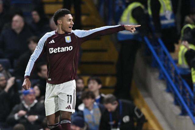 (251228) -- LONDON, Dec. 28, 2025 (Xinhua) -- Ollie Watkins of Aston Villa celebrates after scoring during the English Premier League match between Chelsea and Aston Villa in London, Britain, Dec. 27, 2025. (Xinhua)